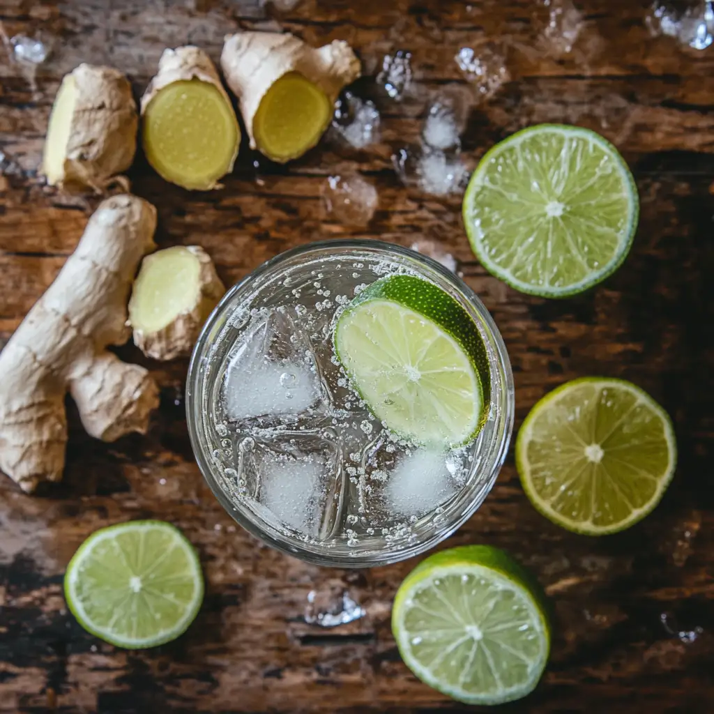 Brazilian Mounjaro drink recipe with lime and ginger