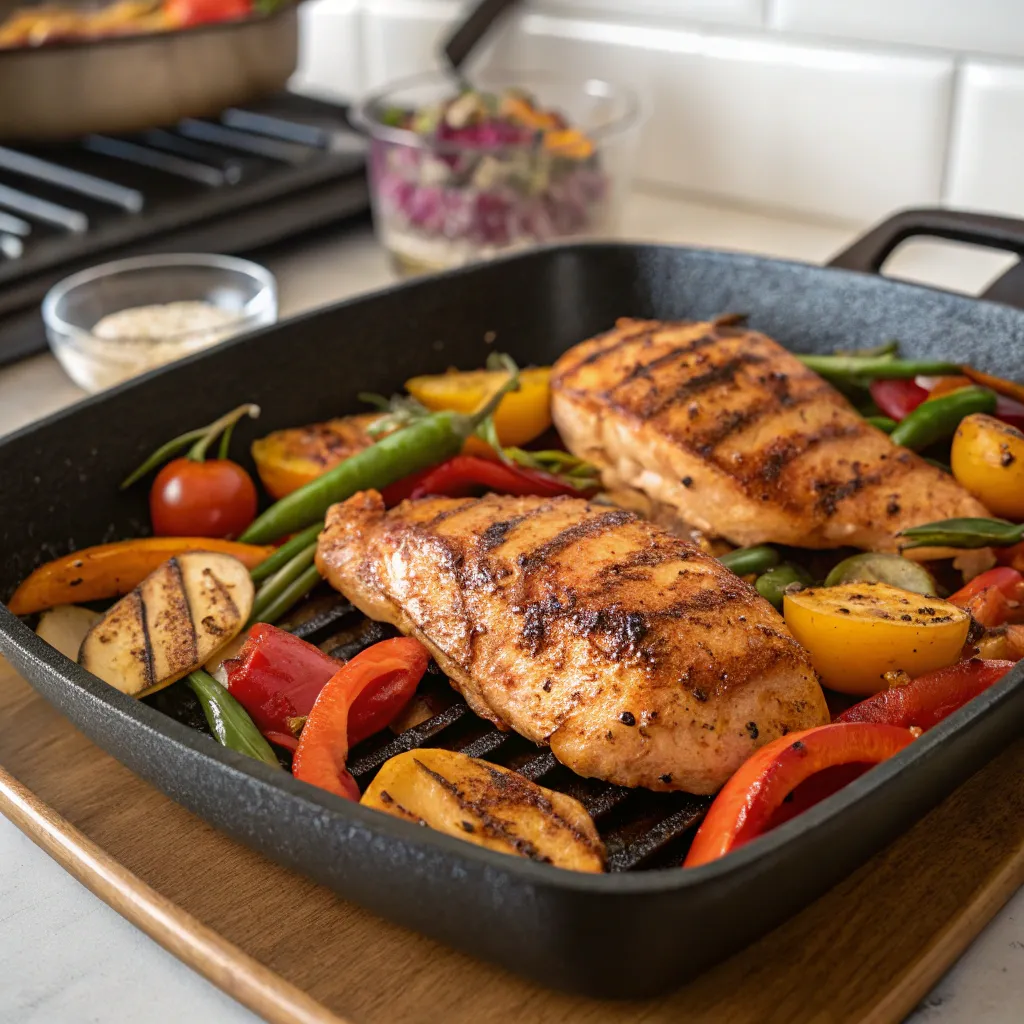 High protein low carb meal prep with colorful meals container