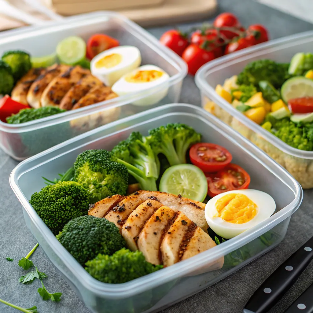 High Protein Low Carb Meal Prep: The Best 9-Step Guide for Weight Loss and Energy 8 Ingredients for high protein low carb meal prep including chicken