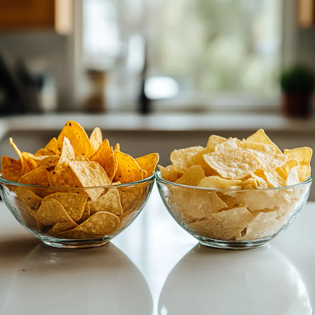 nutrition label showing low carb tortilla chips comparison