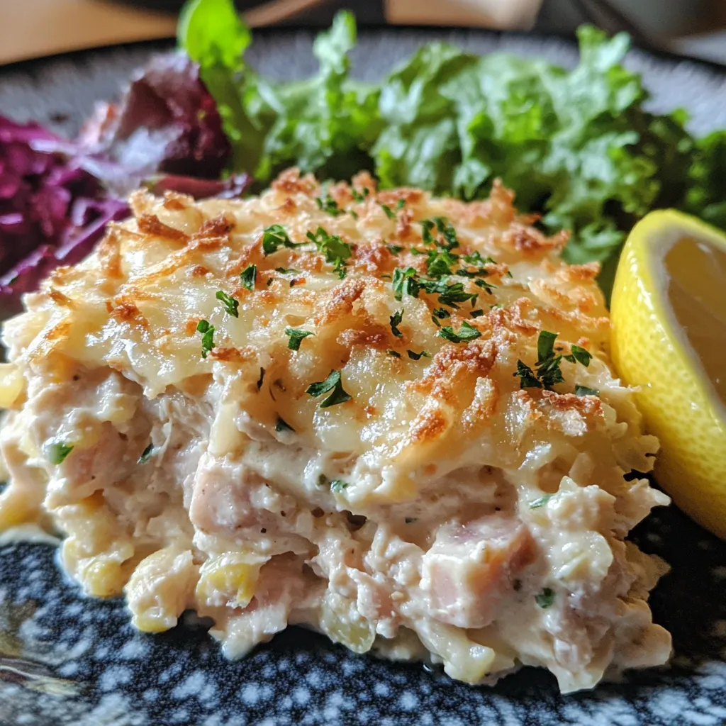 Keto Tuna Casserole: The Best Low-Carb Comfort Food Recipe 11 Cooking keto tuna casserole in a skillet with creamy sauces