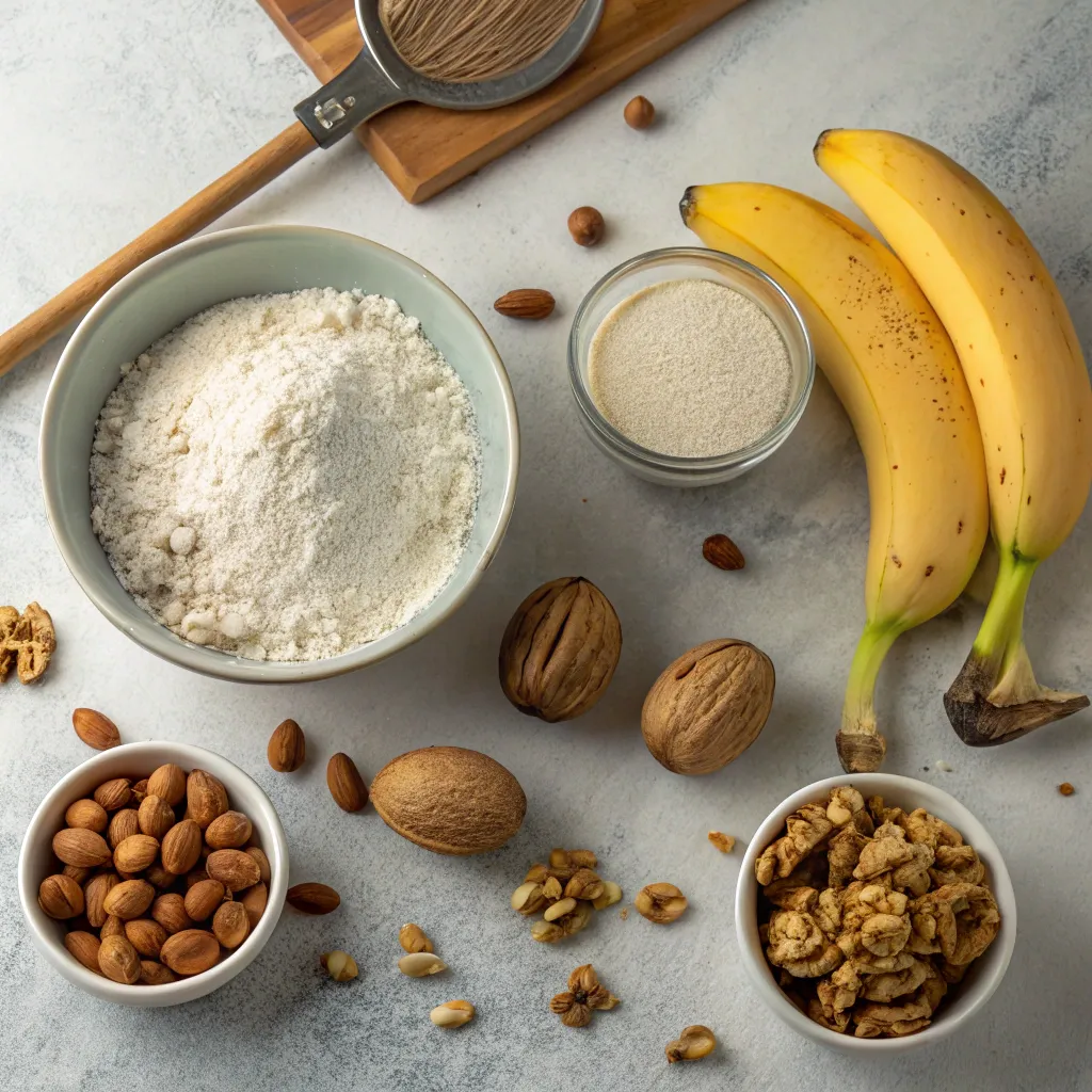 Fall In Love With Baking Again: The Best Low Carb Banana Nut Bread For Sweet Tooth Satisfaction 9 Pouring low carb banana nut bread batter into loaf pan