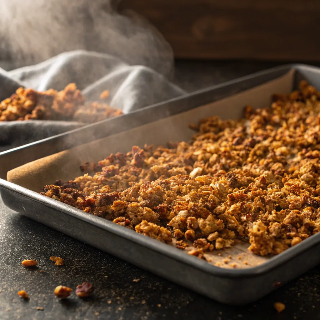 Low Carb Granola Made Delicious: Your New Morning Obsession 9 Mixing low carb granola ingredients with coconut and seeds in a bowl