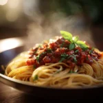 Low Carb Spaghetti Mastery: How To Make Sauces, Noodles & Recipes That Don’t Taste Diet 9 Steaming bowl of low carb spaghetti noodles with tomato sauce