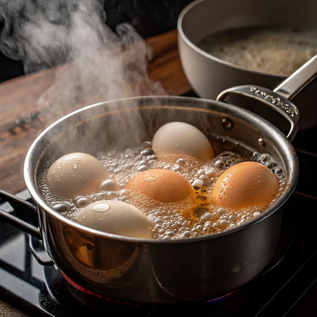 TikTok Egg Boil That Brings New Life To Meal Prep 6 TikTok egg boil ingredients laid out