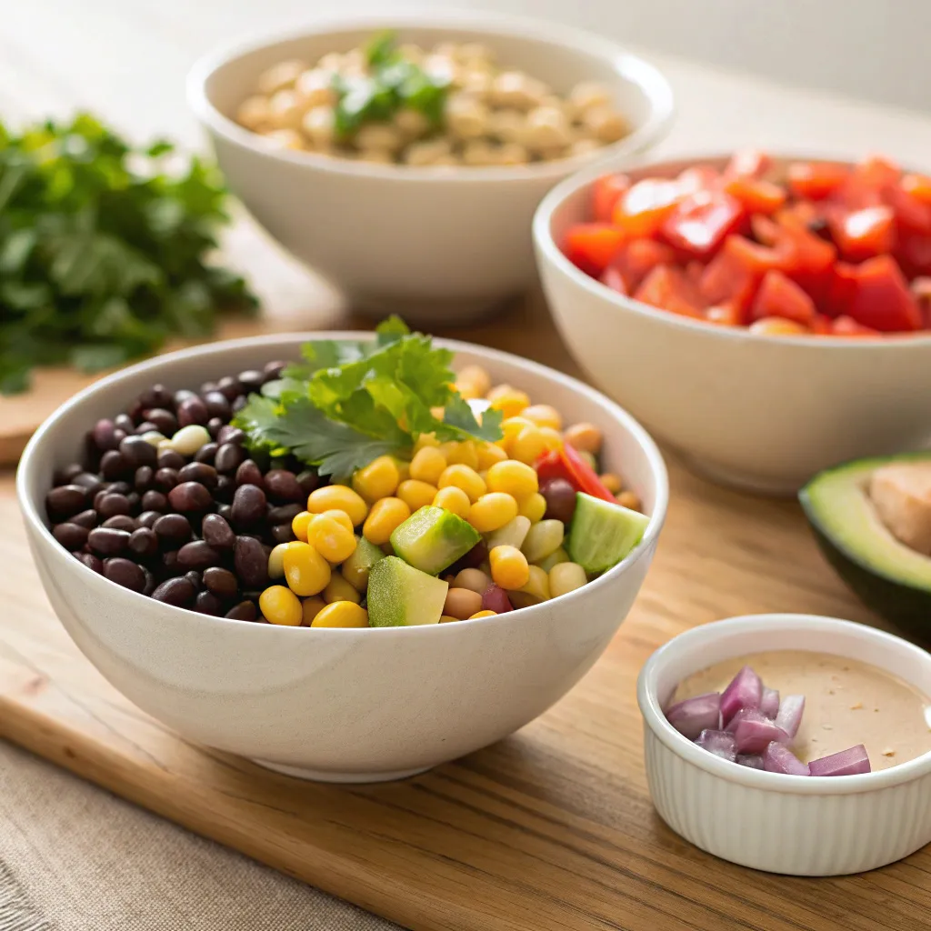 Cowboy Caviar: Why It’s 3x Better 7 Ingredients for cowboy caviar on a cutting board
