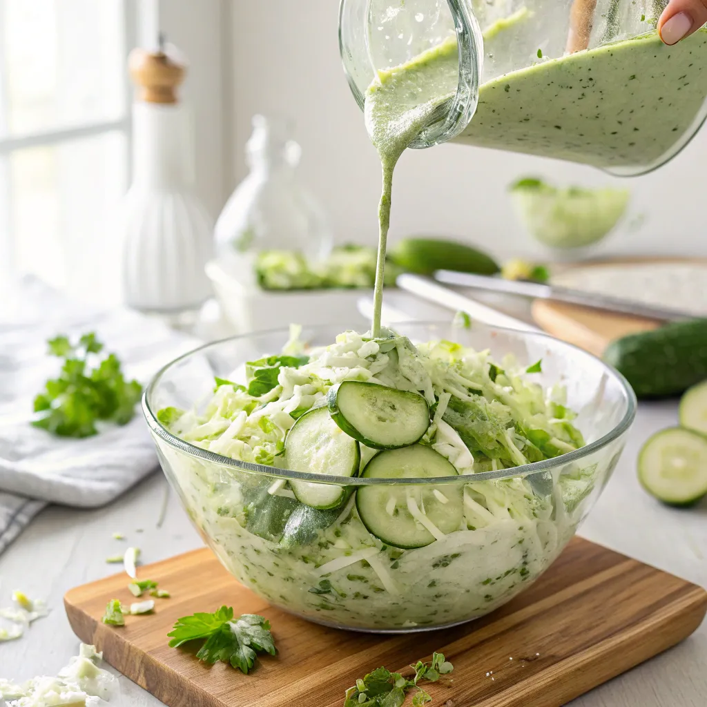 Green Goddess Salad: How to Make the 1 Viral Recipe 9 Served bowl of green goddess salad