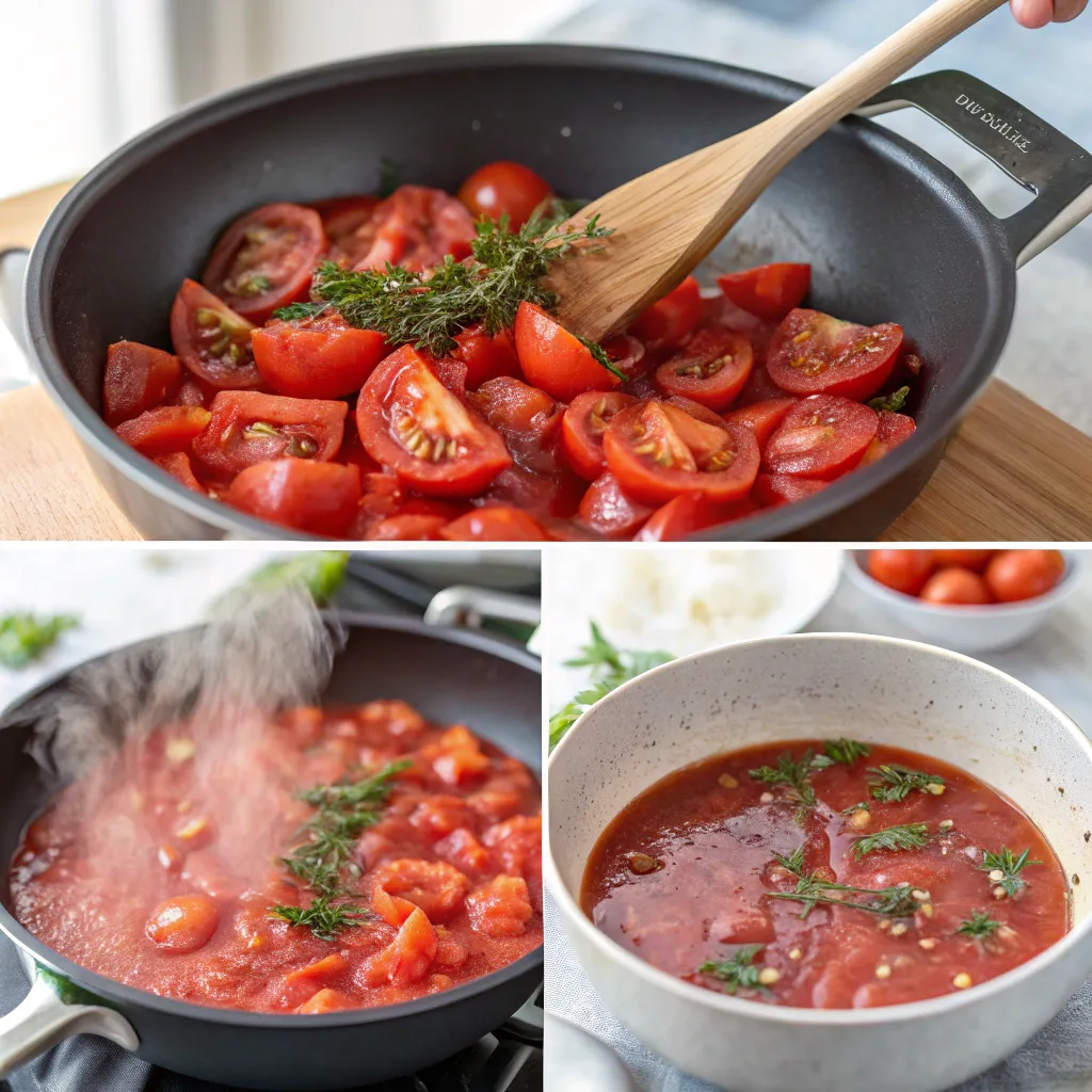 Low Carb Tomato Sauce That Actually Tastes Amazing: Homemade & Sugar-Free! 10 Cooking homemade low carb tomato sauce in a pan