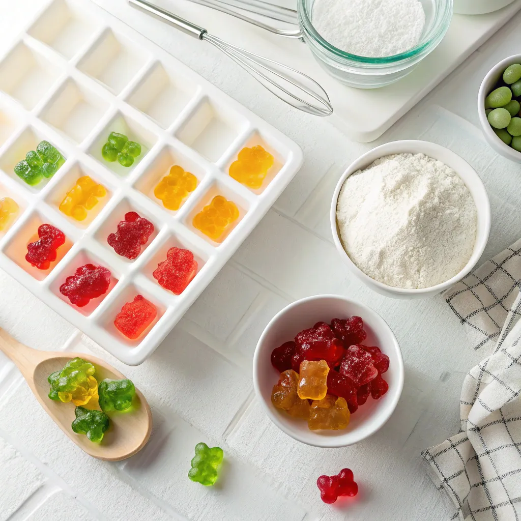 Keto Gummy Bears How To Make Vibrant Low Carb Gummies 10 Keto gummy bears stored in a glass container inside a fridge to stay fresh