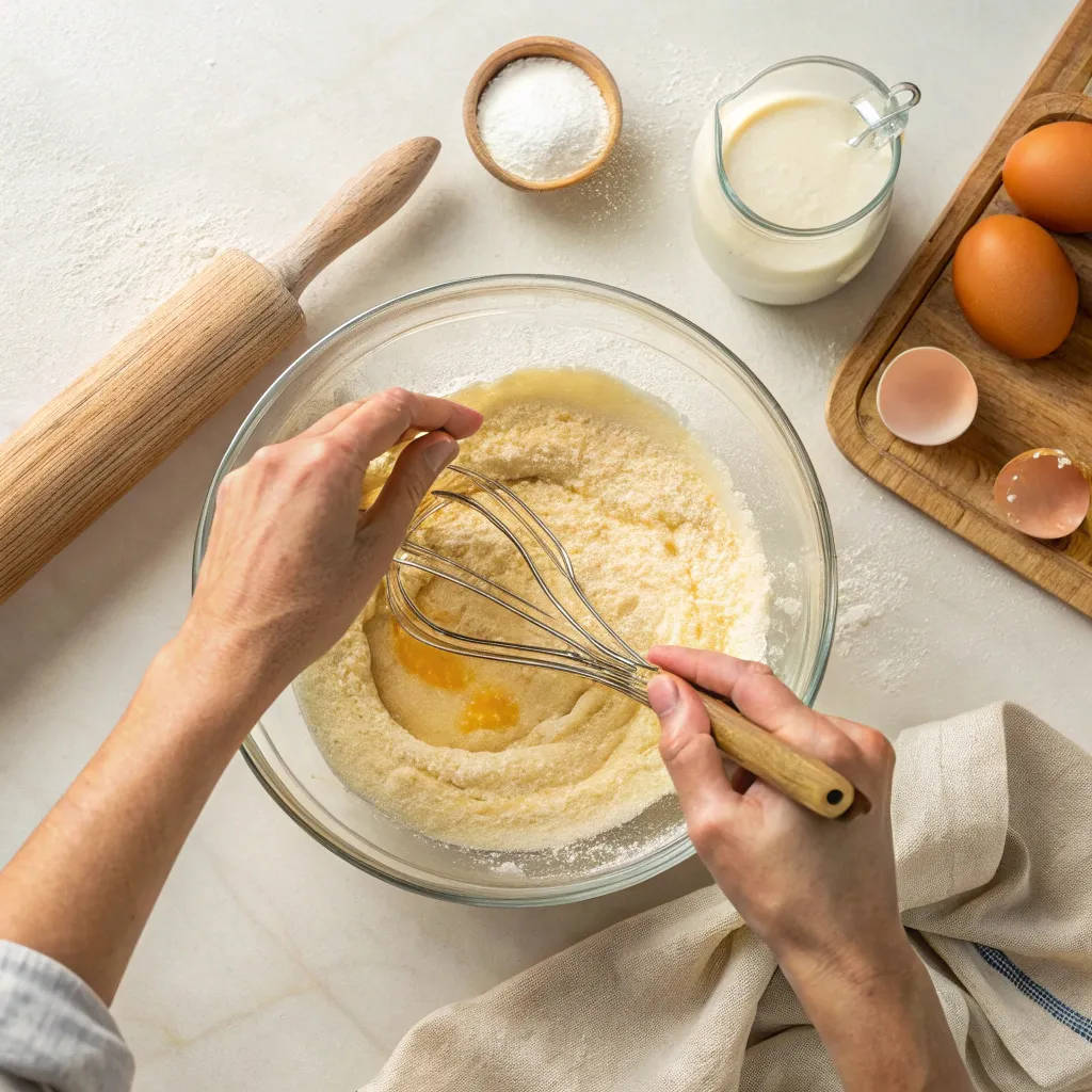 The Best Keto Pancakes Recipe (Fluffy, Easy & Low-Carb!) 10 Mixing keto pancake batter with almond flour and Greek yogurt