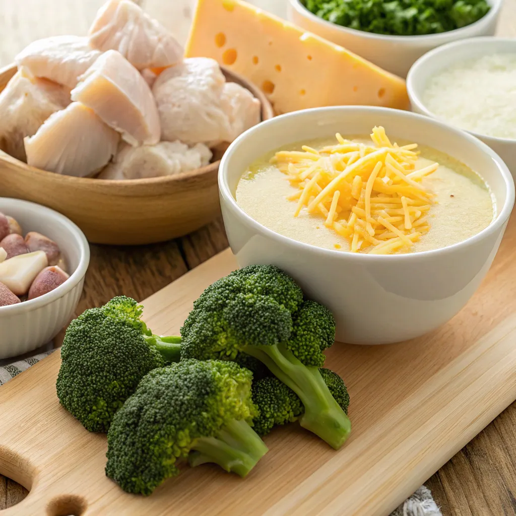 Top 1 Keto Soup Delights The Ultimate Collection For Low Carb Living And Taste 7 raw keto soup ingredients broccoli, chicken, heavy cream and cheese