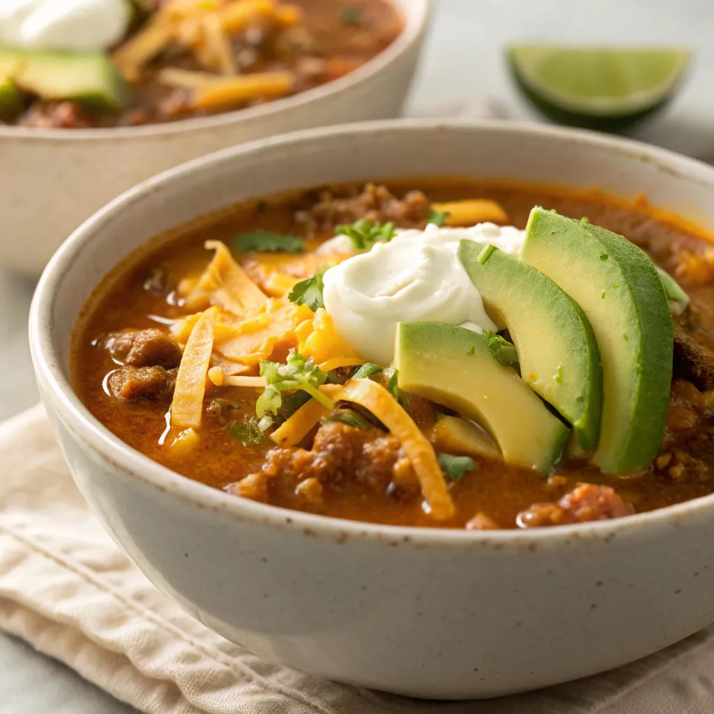Top 1 Keto Soup Delights The Ultimate Collection For Low Carb Living And Taste 11 keto taco soup with ground turkey avocado cheese and sour cream