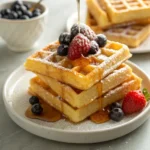 The Best Keto Waffles Recipe Guide: Easy, Healthy & Delicious 9 Golden fluffy keto waffles served with sugar-free syrup and berries