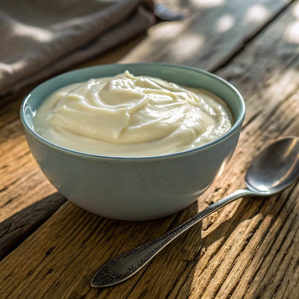 creamy keto yogurt in a bowl perfect for a keto diet breakfast
