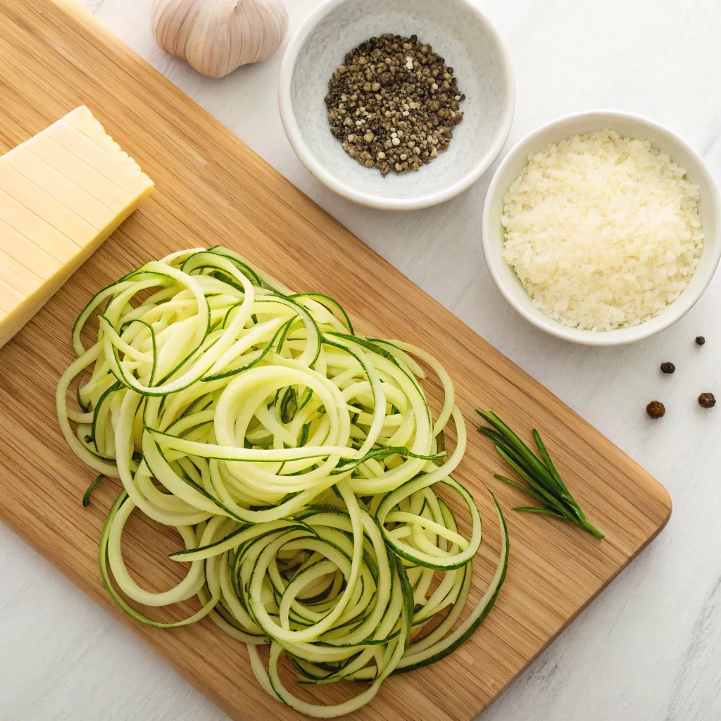 Keto Zucchini Recipes: The Ultimate Low-Carb Guide for Delicious Meals 6 Cooking process of keto zucchini noodles in garlic butter.