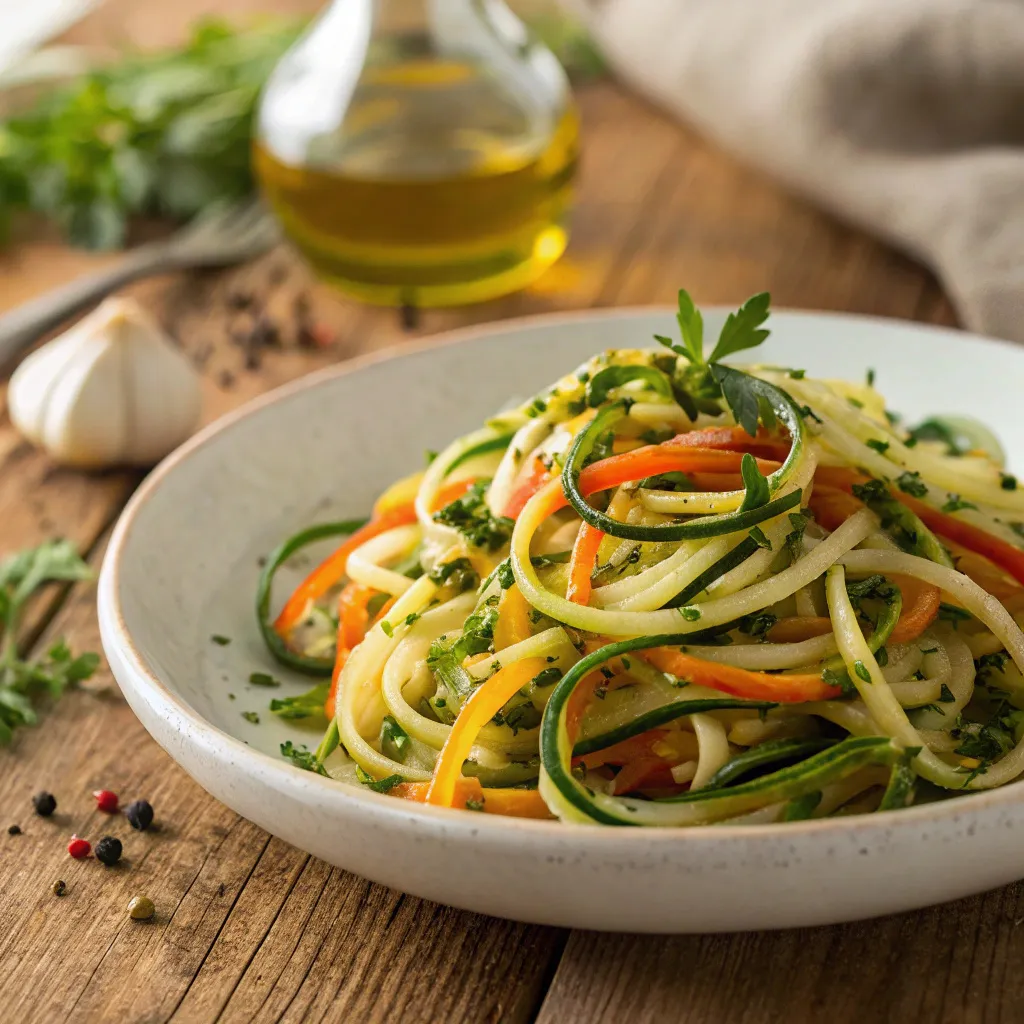 Delicious keto zucchini recipes featuring low-carb zucchini noodles with fresh herbs.