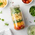 Delicious Mason Jar Pasta Salad Combos You Will Love 8 how to layer mason jar pasta salad ingredients