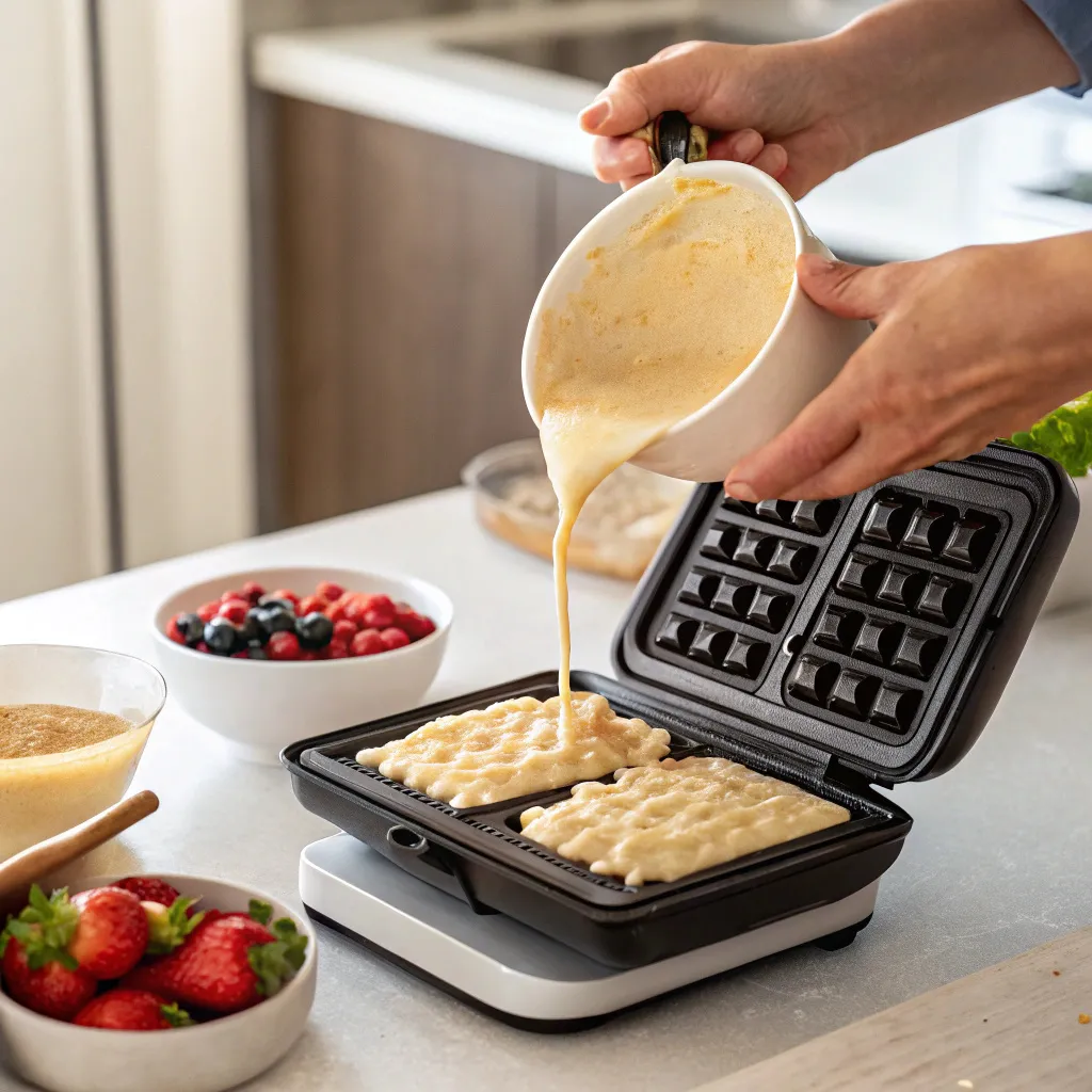 The Best Keto Waffles Recipe Guide: Easy, Healthy & Delicious 8 Keto waffles topped with sugar-free syrup, whipped cream, and strawberries