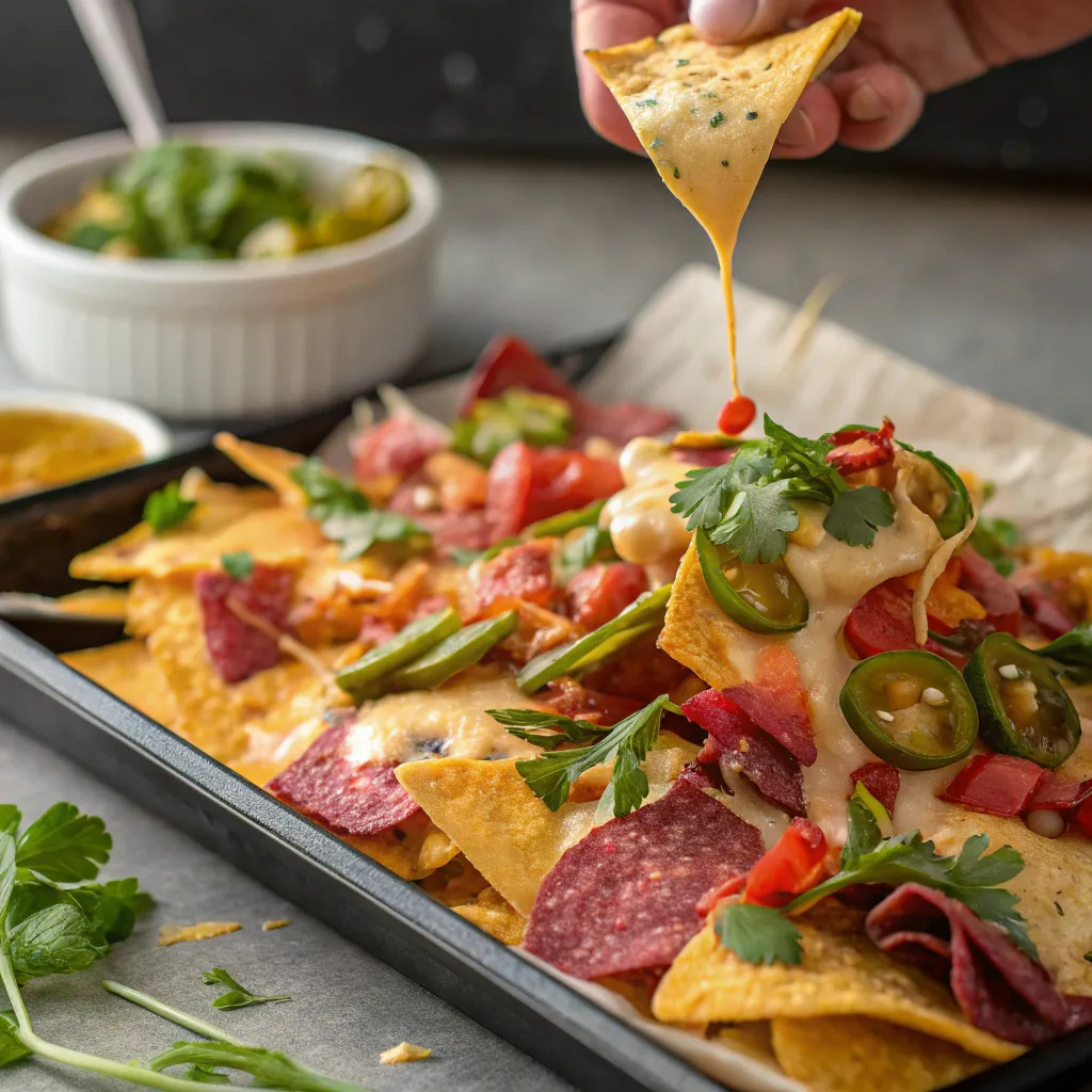 Nacho Table: How To Build The 1 Perfect Spread 7 Birthday nacho table with labeled toppings and party decor