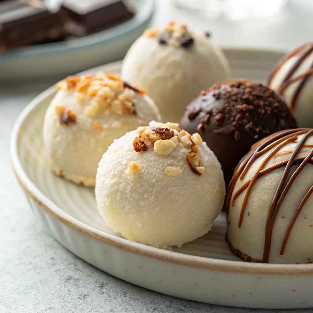 The Ultimate Guide to Keto Desserts: Easy, Delicious, and Low-Carb Treats 8 No-bake keto dessert fat bombs served on a plate