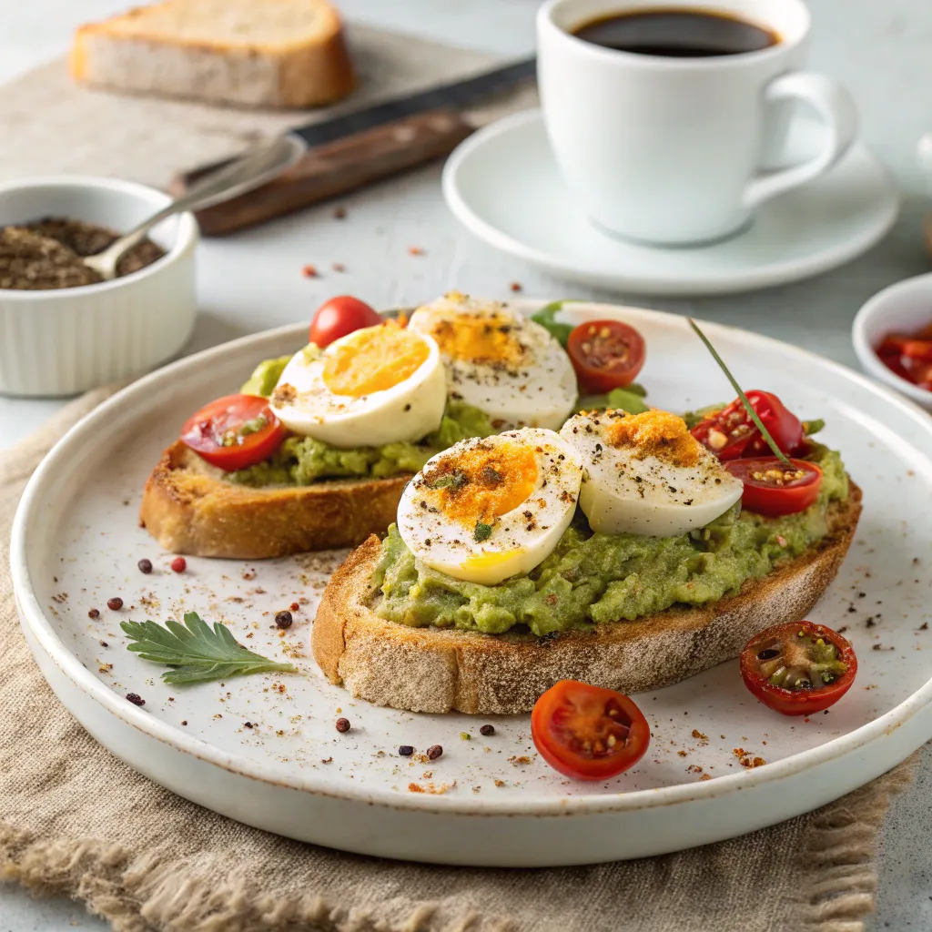pesto eggs breakfast plate