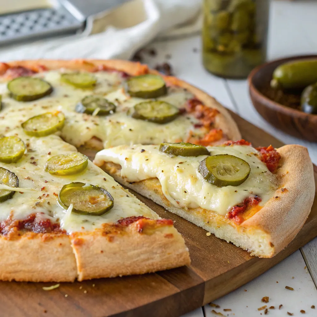 Pickle Pizza: How To Make The #1 Best Homemade Pie 6 served pickle pizza slices with herbs