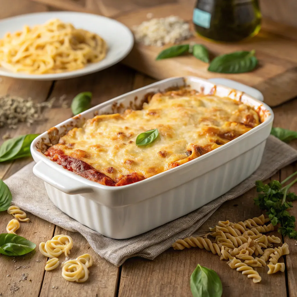 Ramen Lasagna fresh from the oven