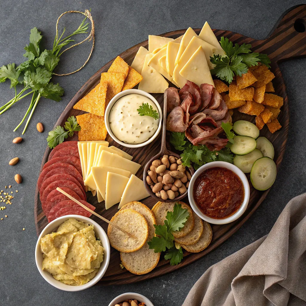 Served Charcuterie Nachos Board