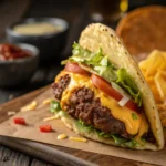 Smash Burger Tacos Recipe: Quick, Juicy & Crispy in Minutes 9 smashing beef onto tortilla for smash burger taco