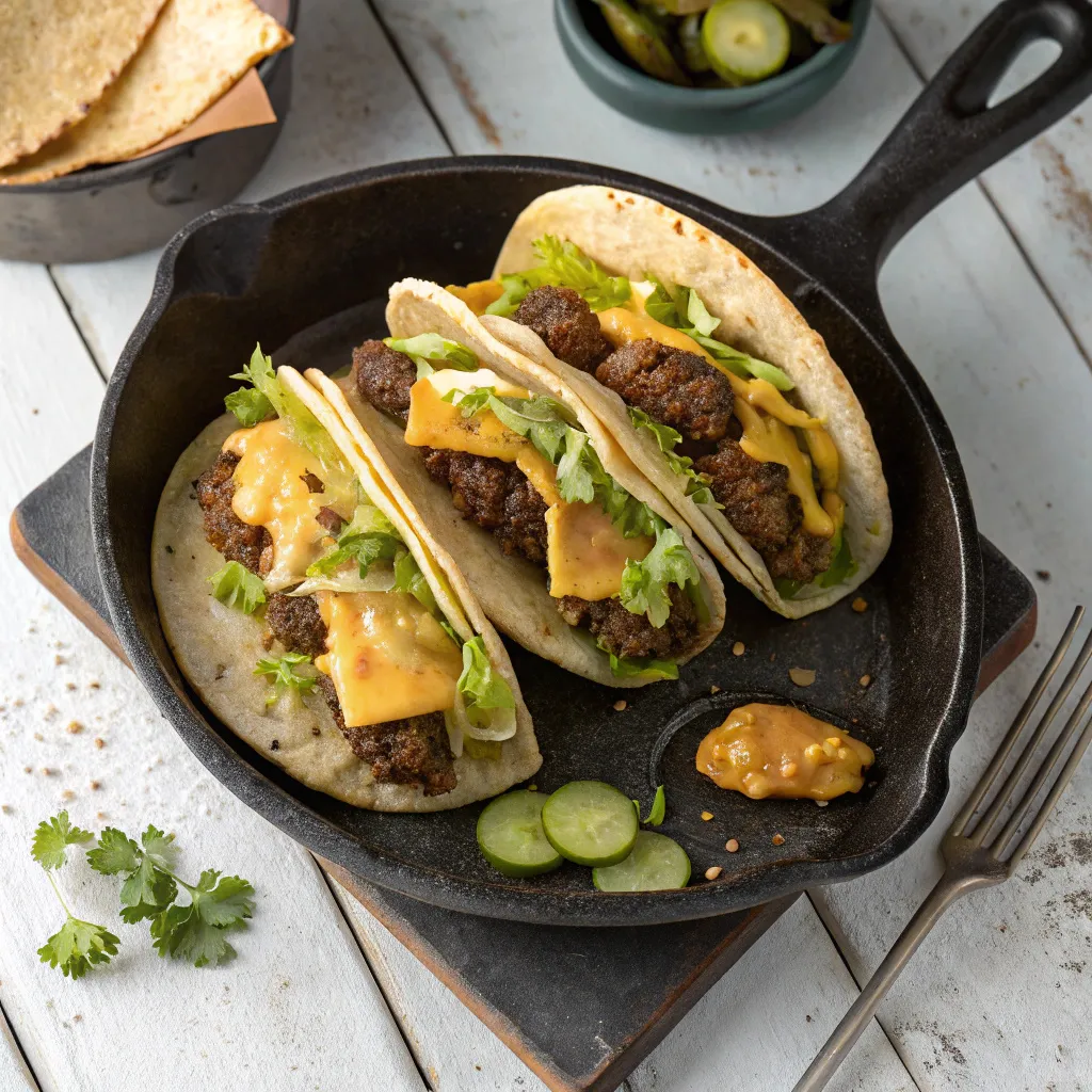 Smash Burger Tacos Recipe: Quick, Juicy & Crispy in Minutes 8 smash burger taco recipe card with labeled parts