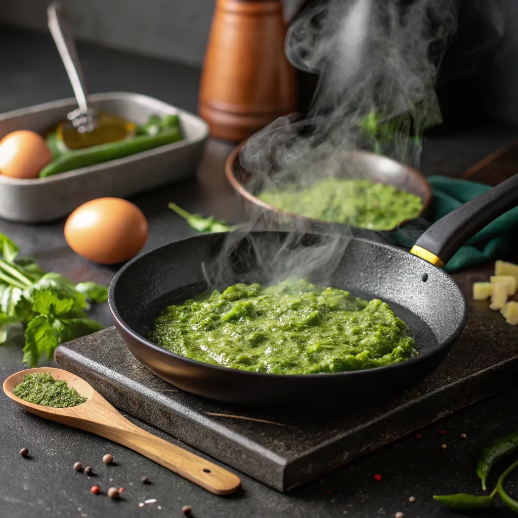 Pesto Eggs: How to Make the 1 Viral TikTok Recipe 9 egg frying in pesto base