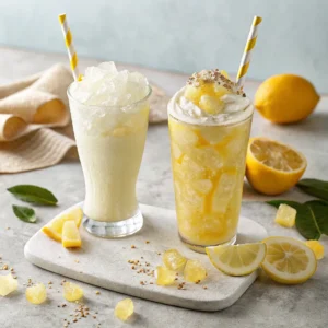 whipped lemonade in mason jar