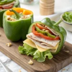 Bell Pepper Sandwich: How to Make 1 Perfect Keto Meal 11 Bell pepper sandwich on cutting board
