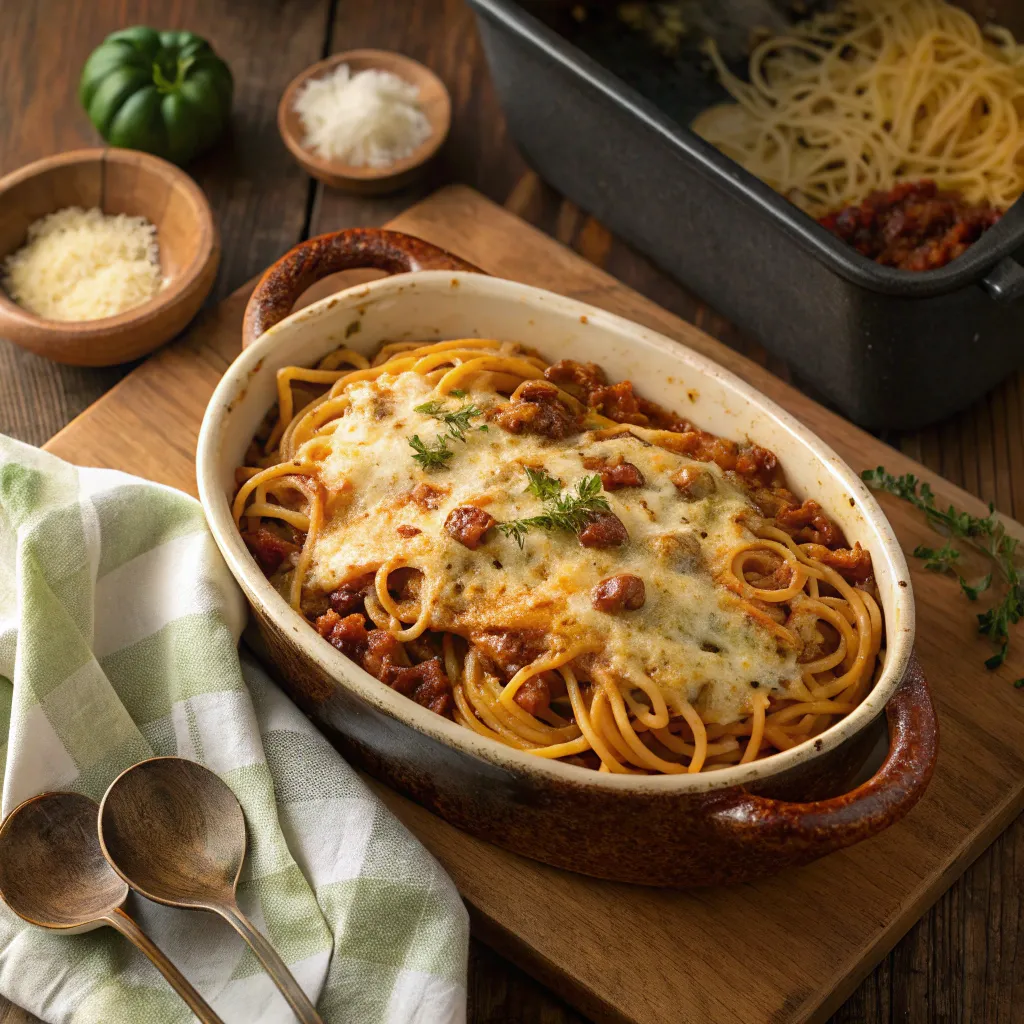 Million Dollar Spaghetti: 5 Easy Steps to Make It 10 Million dollar spaghetti baked in a dish