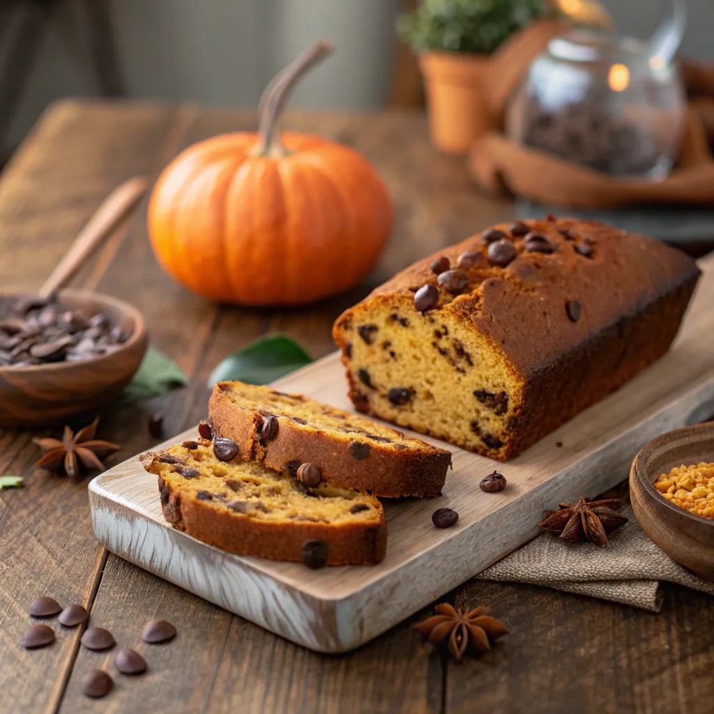 Pumpkin Chocolate Chip Bread: How To Bake 1 Perfect Loaf 9 Pumpkin bread loaf on parchment after baking