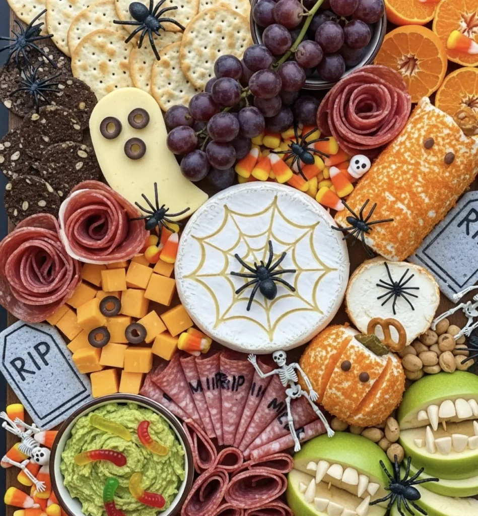 Halloween Charcuterie Board: How to Build 8 Amazing Ones 7 Halloween-themed charcuterie board with cheese
