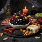 Halloween Charcuterie Board: How to Build 8 Amazing Ones 6 Black and red Halloween charcuterie board with berries