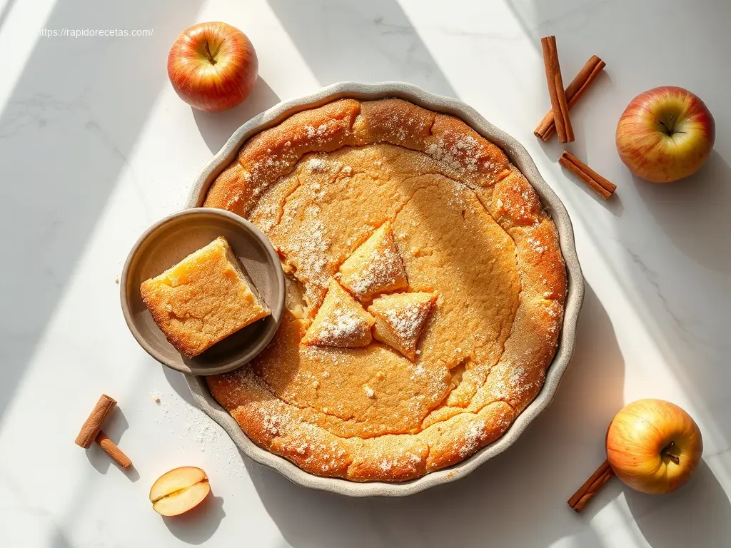 Delicious Easy One-Bowl Apple Snack Cake overhead view