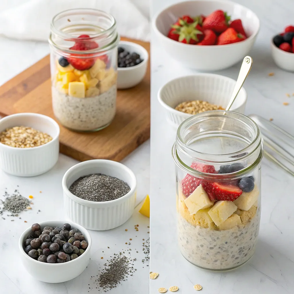 Frozen Yogurt Bark: How to Make It in 6 Easy Steps 6 Glass of overnight oats with yogurt granola almonds and mixed berries