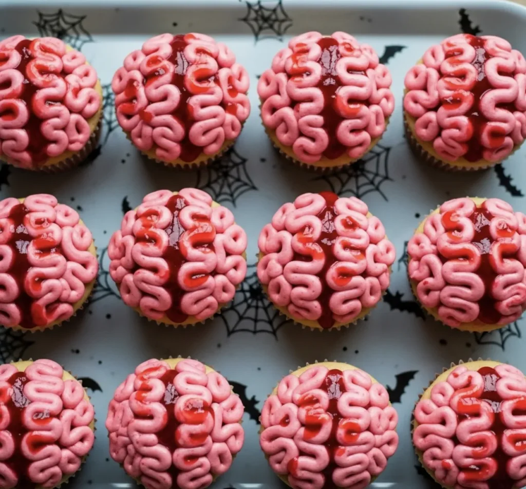 Halloween food ideas: How to make 8 quick bites. 7 Halloween cupcakes decorated like brains