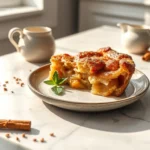 Delicious Brown Sugar Apple Cobbler with melting ice cream