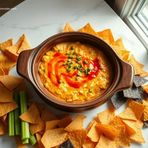 Crockpot Buffalo Chicken Dip Party Style: The #1 Crowd Pleaser 2 Crockpot Buffalo Chicken Dip Party Style overhead view
