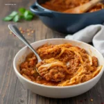Warm Slow Cooker Unstuffed Cabbage Rolls on a plate