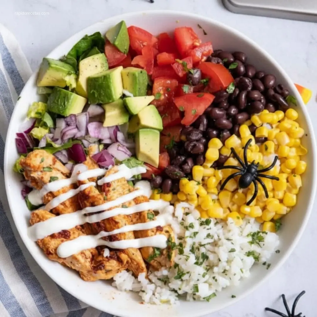 Delicious Chicken Burrito Bowl with fresh ingredients