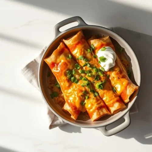 Freezer-Friendly Chicken Enchiladas: How I Make 9 2 Delicious Freezer-Friendly Chicken Enchiladas on a white marble table