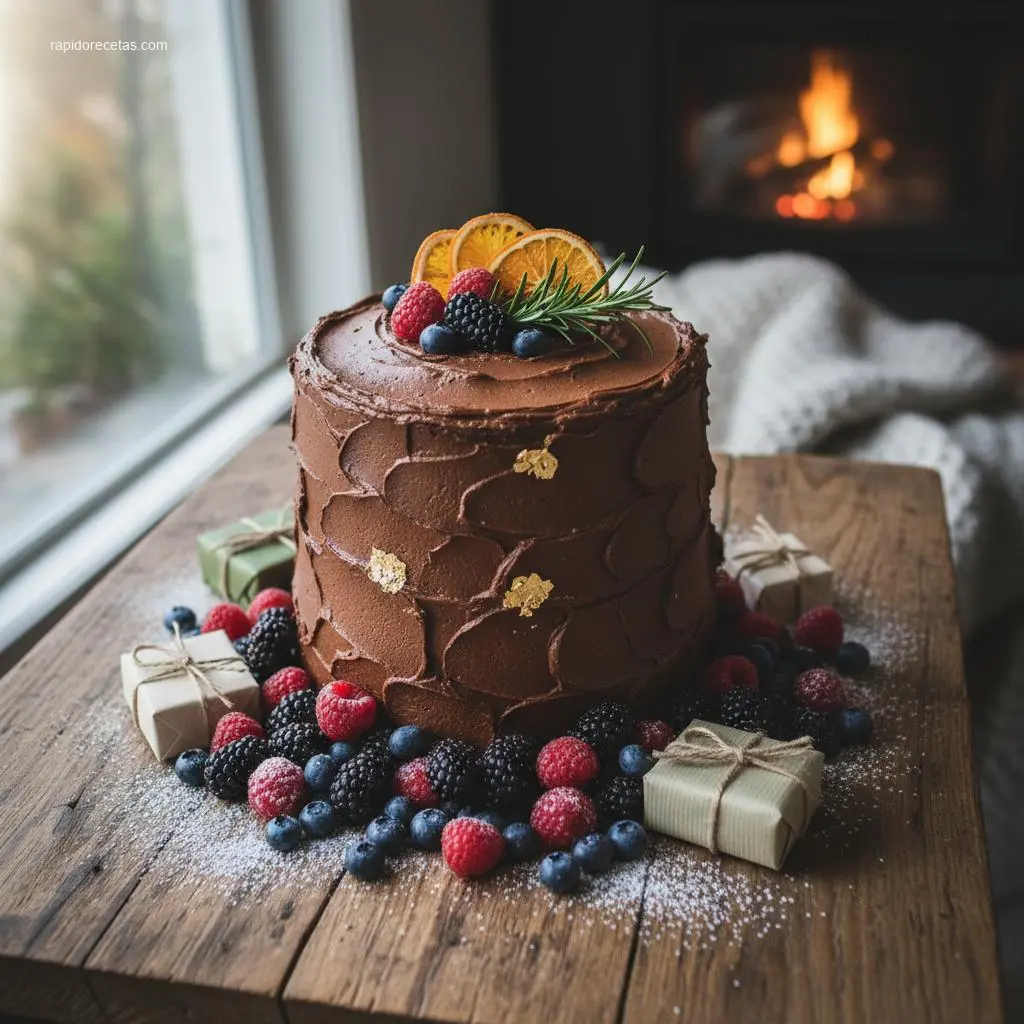 Birthday Cake: 4 Ways to Make It Healthier 6 Elegant chocolate birthday cake with berries.