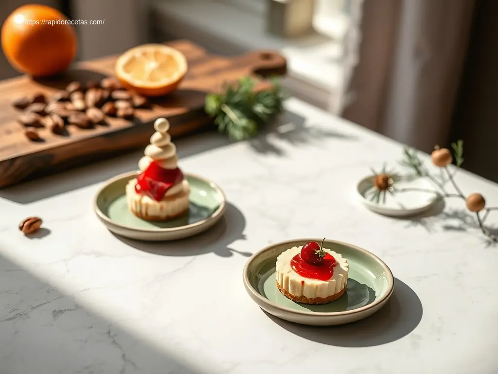 Christmas Tree Shaped Cheesecake Bites: 10 Sweet Treats! 1 Delicious Christmas Tree Shaped Cheesecake Bites on a platter