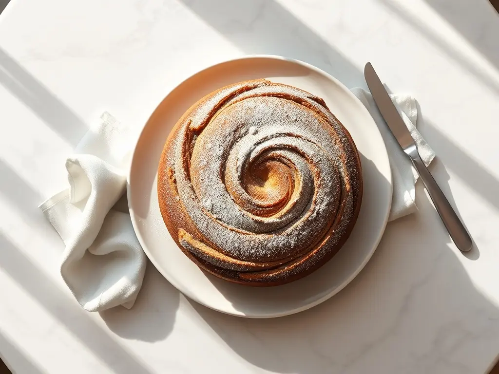 Cinnamon Swirl Coffee Cake: Get 1 Amazing Recipe 7 Delicious Cinnamon Swirl Coffee Cake on a white platter for Thanksgiving