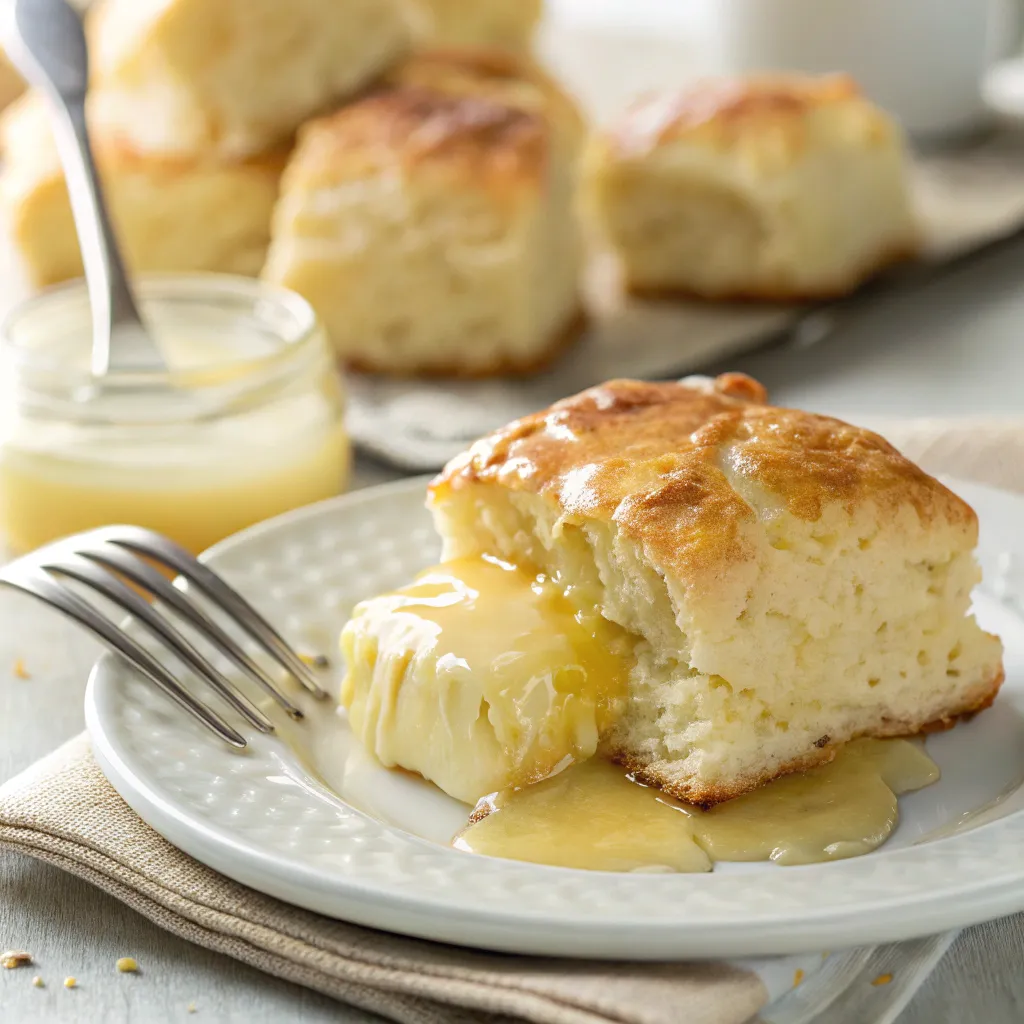 Butter Swim Biscuits: How To Make Them In 6 Steps 6 Split biscuit with melted butter
