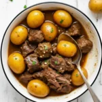 Crockpot Garlic Butter Beef Bites with Potatoes: Your 1 Dish Meal 5 Crockpot Garlic Butter Beef Bites with Potatoes 45-degree view